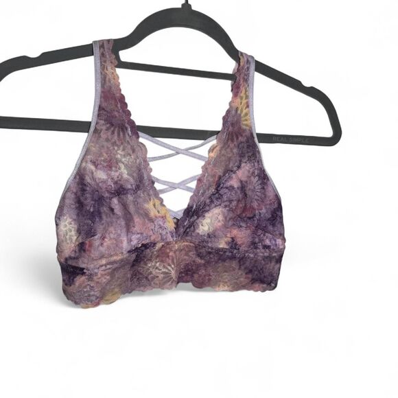 VS Pink Purple Multicolor Lace Bralette Size Sm - Picture 1 of 5